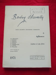 Barbey d'Aurevilly 6 : Influences - Lettres à son frère