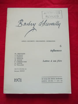 Barbey d'Aurevilly 6 : Influences - Lettres à son frère. undefined