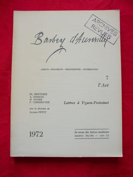 Barbey d'Aurevilly 7 : L'art - Lettres. undefined