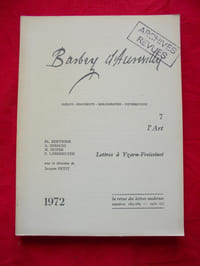 Barbey d'Aurevilly 7 : L'art - Lettres