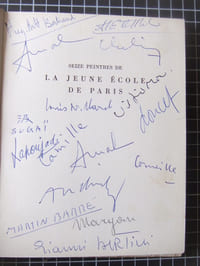 La jeune école de Paris, signé par Alechinsky, Moser, Corneille, Doucet, M. Barré, etc.