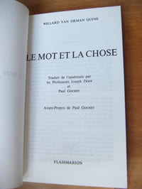 Le mot et la chose