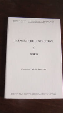 Eléments de description du Doko. TWILINGIYIMANA, Chrysogone