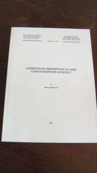 Eléments de description du Leke, langue bantoue de zone C