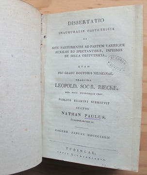 Thèses et Mémoires / Obstétrique / 1771 - 1870
. COLLECTIF