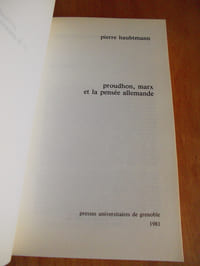 Proudhon, Marx et la pensée allemande