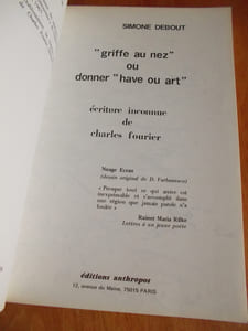 "Griffes au nez" ou donner "have ou art" - écriture inconnue de Charles Fourier