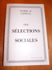 Les sélections sociales. VACHER DE LAPOUGE, Georges