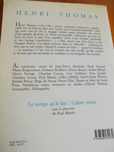 Henri Thomas - Cahier treize