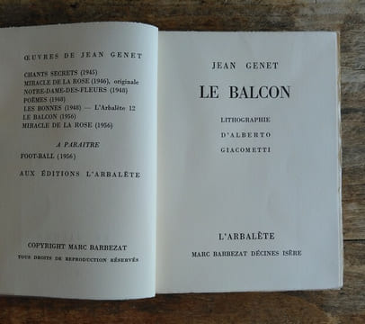 Le Balcon.. GENET Jean