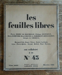 Revue Les Feuilles Libres.