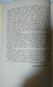 Dictionnaire Français-Fang Fang-Français.. GALLEY Samuel