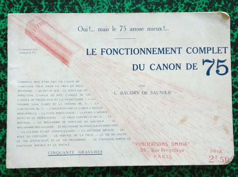 Le fonctionnement complet du canon de 75.. BAUDRY de SAUNIER L.