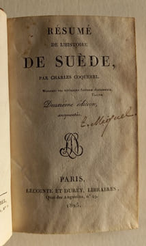 Résumé de l’histoire de Suède.. COQUEREL Charles