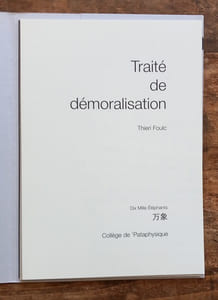 Traité de démoralisation.
