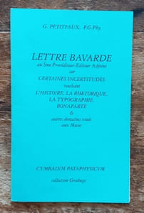 Lettre bavarde au Sme Provéditeur-Editeur Adjoint.