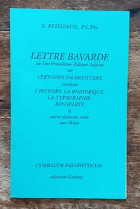 Lettre bavarde au Sme Provéditeur-Editeur Adjoint.