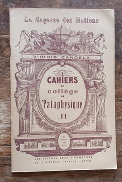 Cahiers du Collège de Pataphysique.. Collège de Pataphysique