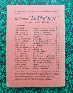 Le promenoir des élégies.. LOCHAC Emmanuel