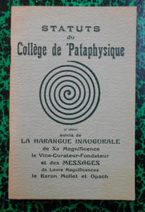 Statuts du Collège de Pataphysique.