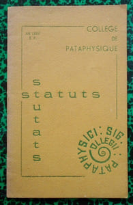 Statuts du Collège de Pataphysique.