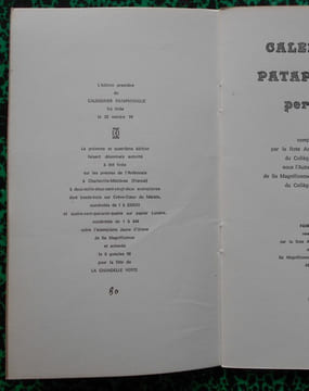 Calendrier perpétuel.. Collectif ( Collège de Pataphysique )