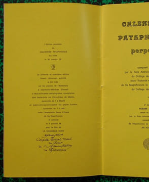 Calendrier perpétuel.. Collectif ( Collège de Pataphysique )