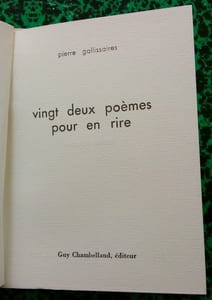 Vingt deux poèmes pour en rire.