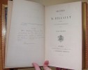 OEUVRES, précédées d’une notice biographique en 2 volumes. BILLAULT M.