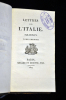  Lettres sur l'Italie,.  DUPATY (Charles-Marguerite-Jean-Baptiste Mercier).  
