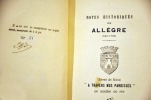  Notes historiques sur Allègre (946 - 1789).. GRELLET DE LA DEYTE Emmanuel  