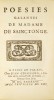 Poésies galantes de Madame de Sainctonge. Les Poésies galantes de Madame de Sainctonge. SAINCTONGE