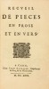 Recueil de pièces en prose et en vers. Prose et vers de Moisant de Brieux. MOISANT DE BRIEUX, Jacques