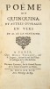 Poème du quinquina, et autres ouvrages en vers de M. de La Fontaine. Edition originale de ce recueil de La Fontaine. LA FONTAINE