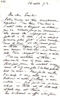 ENSEMBLE DE LA CORRESPONDANCE MANUSCRITE AUTOGRAPHE D'ANTOINE GUILLEMET A ÉMILE ZOLA. Ensemble de la correspondance manuscrite autographe d'Antoine Guillemet à Emile Zola