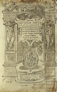Diverse Imprese Accomodate a diverse moralità, con versi che i loro significati dichiarano insieme con molte altre nella lingua Italiana non piu tradotte. Tratte da gli Emblemi dell’ Alciato. Edition rare de ce livre d’emblèmes illustré