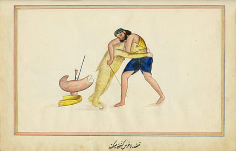 ALBUM D’AQUARELLES SUR L’INDE. ALBUM DES MÉTIERS. Précieux et unique recueil indien de 60 aquarelles.. ALBUM D’AQUARELLES SUR L’INDE.