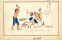ALBUM D’AQUARELLES SUR L’INDE. ALBUM DES MÉTIERS. Précieux et unique recueil indien de 60 aquarelles.