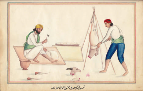 ALBUM D’AQUARELLES SUR L’INDE. ALBUM DES MÉTIERS. Précieux et unique recueil indien de 60 aquarelles.. ALBUM D’AQUARELLES SUR L’INDE.