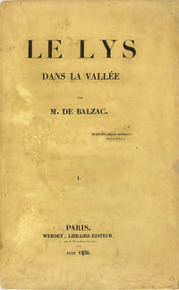 Le Lys dans la Vallée. Rare édition originale du Lys dans la Vallée de Balzac