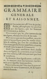 Grammaire générale et raisonnée contenant les fondemens de l’art de parler ; expliquez d’une manière claire; naturelle ; les raisons de ce qui est commun à toutes les langues et plusieurs remarques nouvelles sur la Langue Françoise. Édition originale de « La Grammaire de Port-Royal », relié pour Jérôme Duvivier, l'ami de La Fontaine.