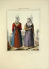 [Recueil des costumes de la Bretagne et des contrées de la France...]. Superbe suite de costumes d'hommes et de femmes issus de nombreux départements ...