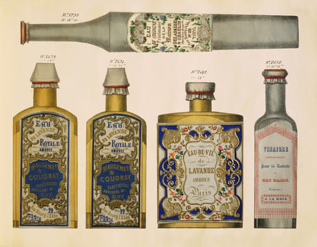 [CATALOGUE DE PARFUMS ET COSMETIQUES]. Parfumeries de Maugenet et Coudray. 22 rue Bourg L’Abbe. Superbe catalogue d’échantillons des parfums proposés ...