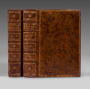 Lettres choisies du sieur de Balzac. Première partie - Seconde partie. Edition originale en reliure de l’époque,  l’un des rarissimes exemplaires de luxe imprimé sur grand papier.