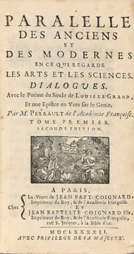 Paralelle des Anciens et des Modernes en ce qui regarde les arts et les sciences. Dialogues. Avec le Poëme du Siècle de Louis le Grand, Et une Epistre ...