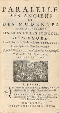 Paralelle des Anciens et des Modernes en ce qui regarde les arts et les sciences. Dialogues. Avec le Poëme du Siècle de Louis le Grand, Et une Epistre ...