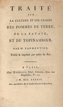 Traité sur la culture et les usages des pommes de terre, de la patate et du topinambour. Publié & imprimé par ordre du Roi. Édition originale de ...