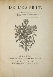 De l’Esprit. Edition originale De l’Esprit brulé en place publique le 10 février 1759.
