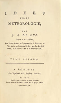 Idées sur la météorologie. Edition originale rare de ce traité de météorologie, conservé dans ses élégantes reliures en maroquin rouge dans le style ...