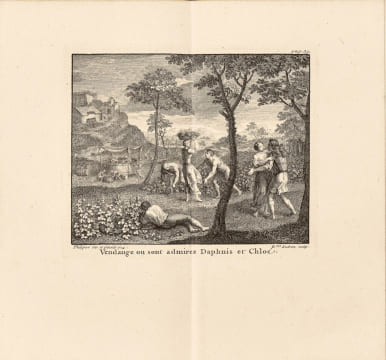 Les Amours pastorales de Daphnis et Chloé (traduites du grec par Amyot) ; avec figures. Premier tirage de l’édition de 1718 des Amours de Daphnis et ...